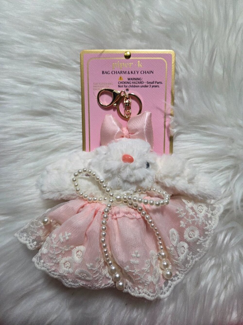 Piper K Elegant Bunny Bag Charm/Keychain